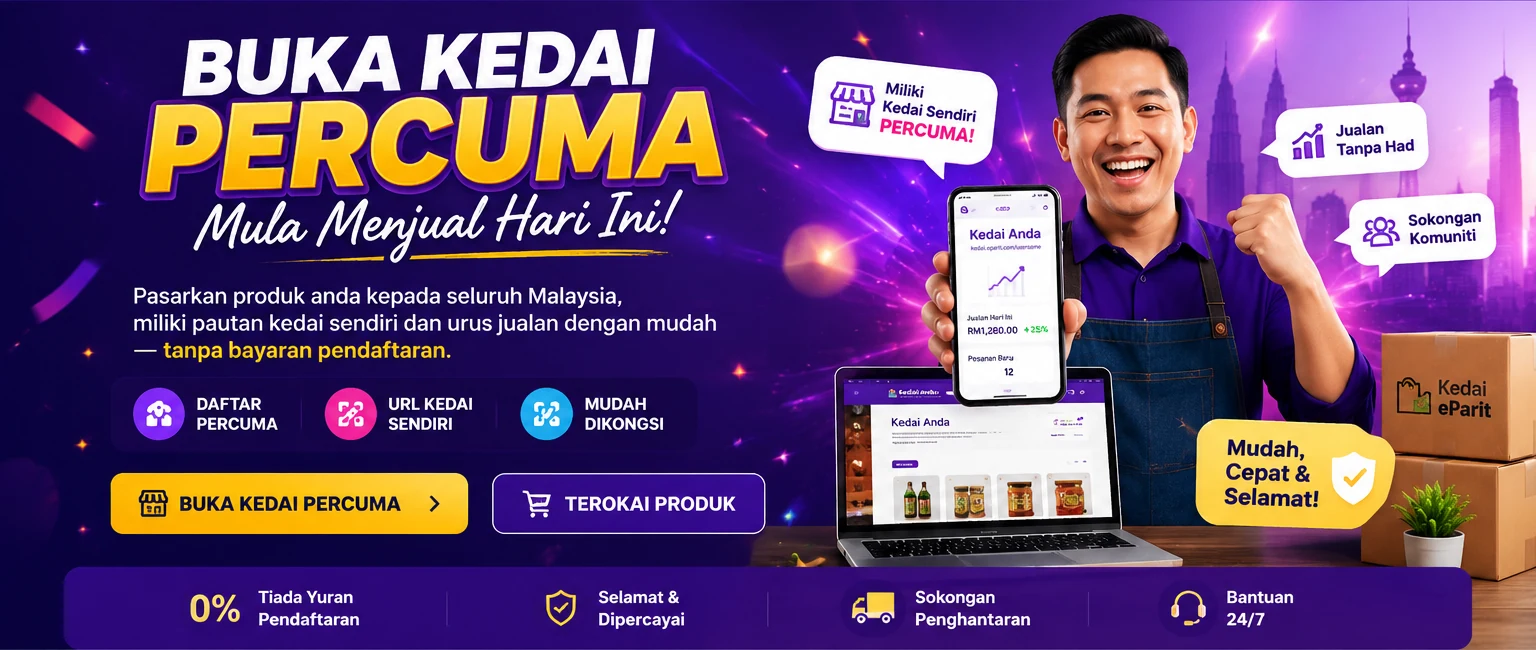 Buka Kedai Percuma dan mula menjual di eParitShop